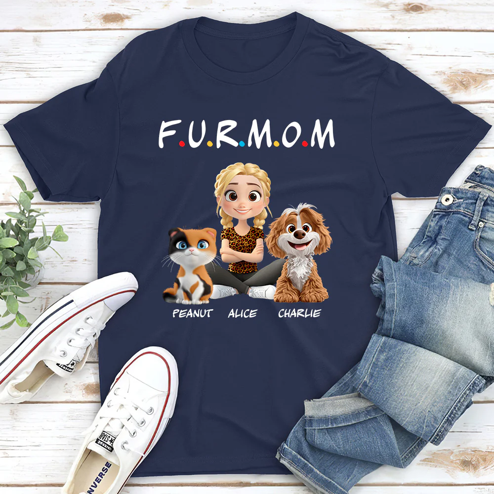 A Fur Mom - Personalized Custom Unisex T-shirt - Image 3