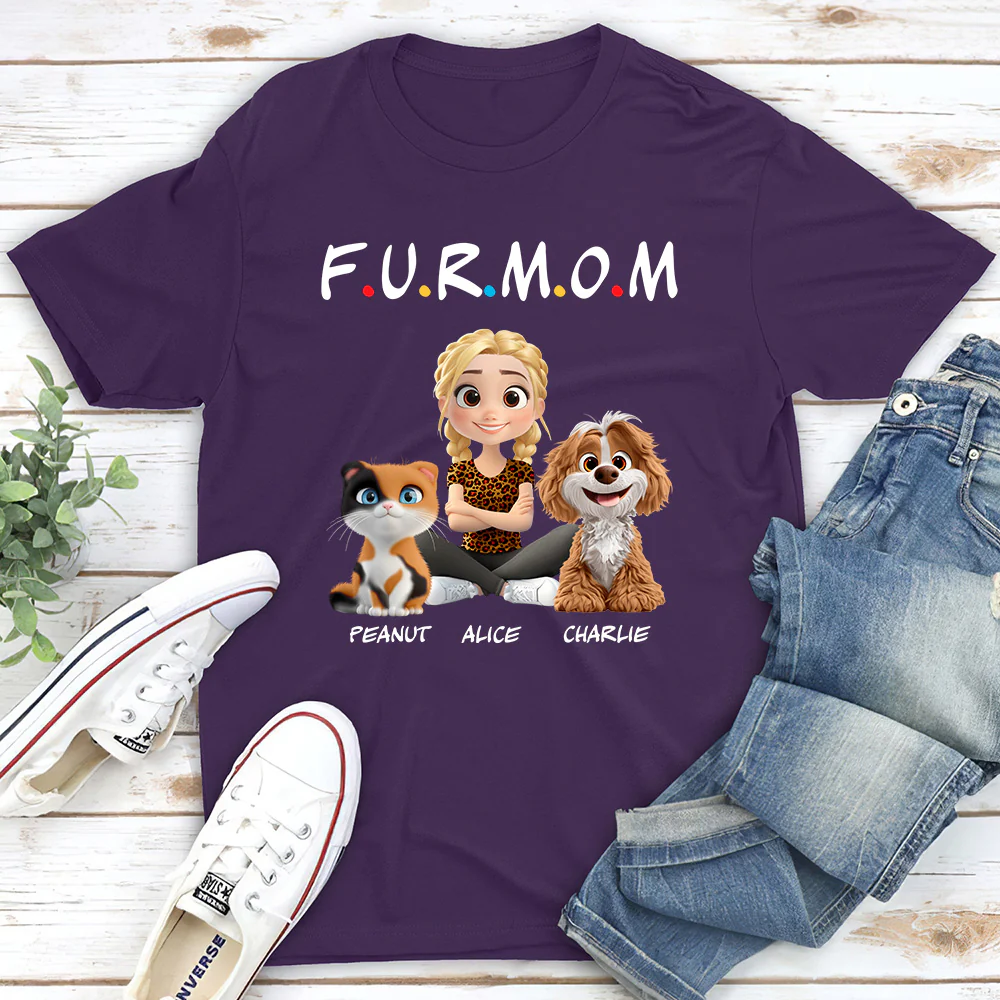A Fur Mom - Personalized Custom Unisex T-shirt - Image 4