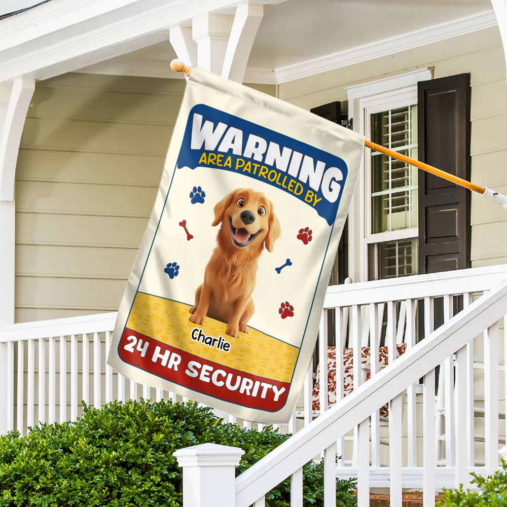Area Patrolled By Dogs - Personalized Custom Flag - Image 3