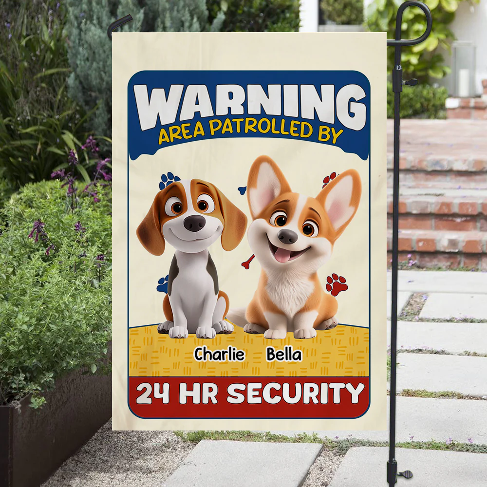 Area Patrolled By Dogs - Personalized Custom Flag - Image 4