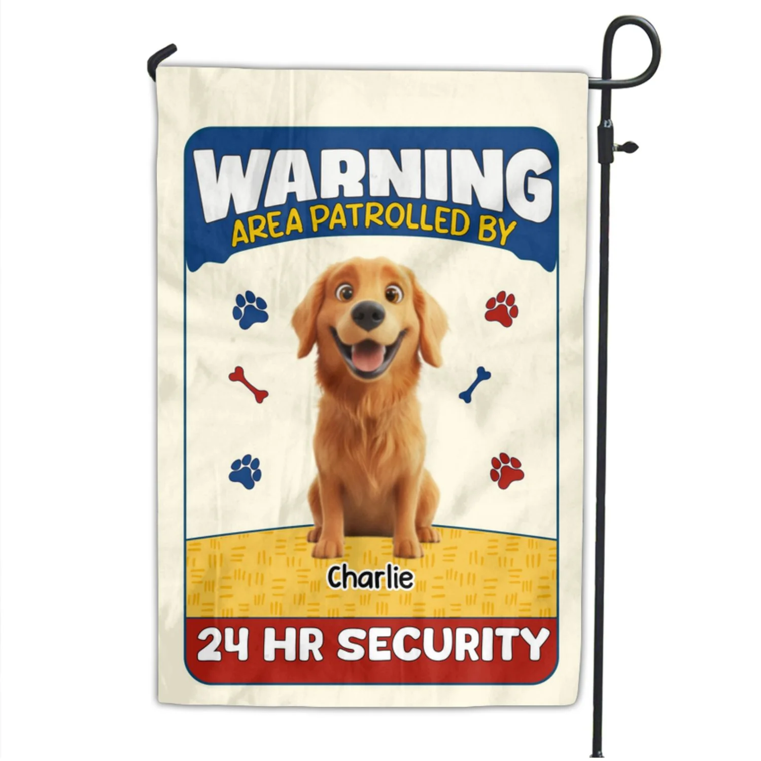 Area Patrolled By Dogs - Personalized Custom Flag - Image 5