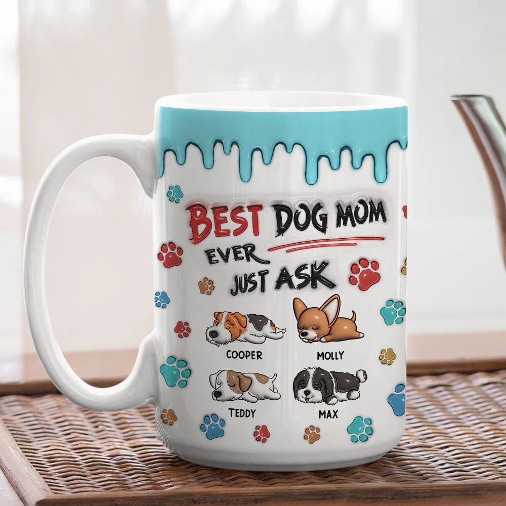 Best Dog Dad Ever - Personalized Custom 3D Inflated Effect Mug - Image 4