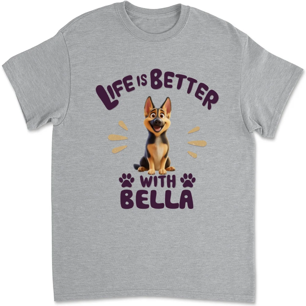 Better Life With My Pet - Personalized Custom Unisex T-Shirt - Image 6