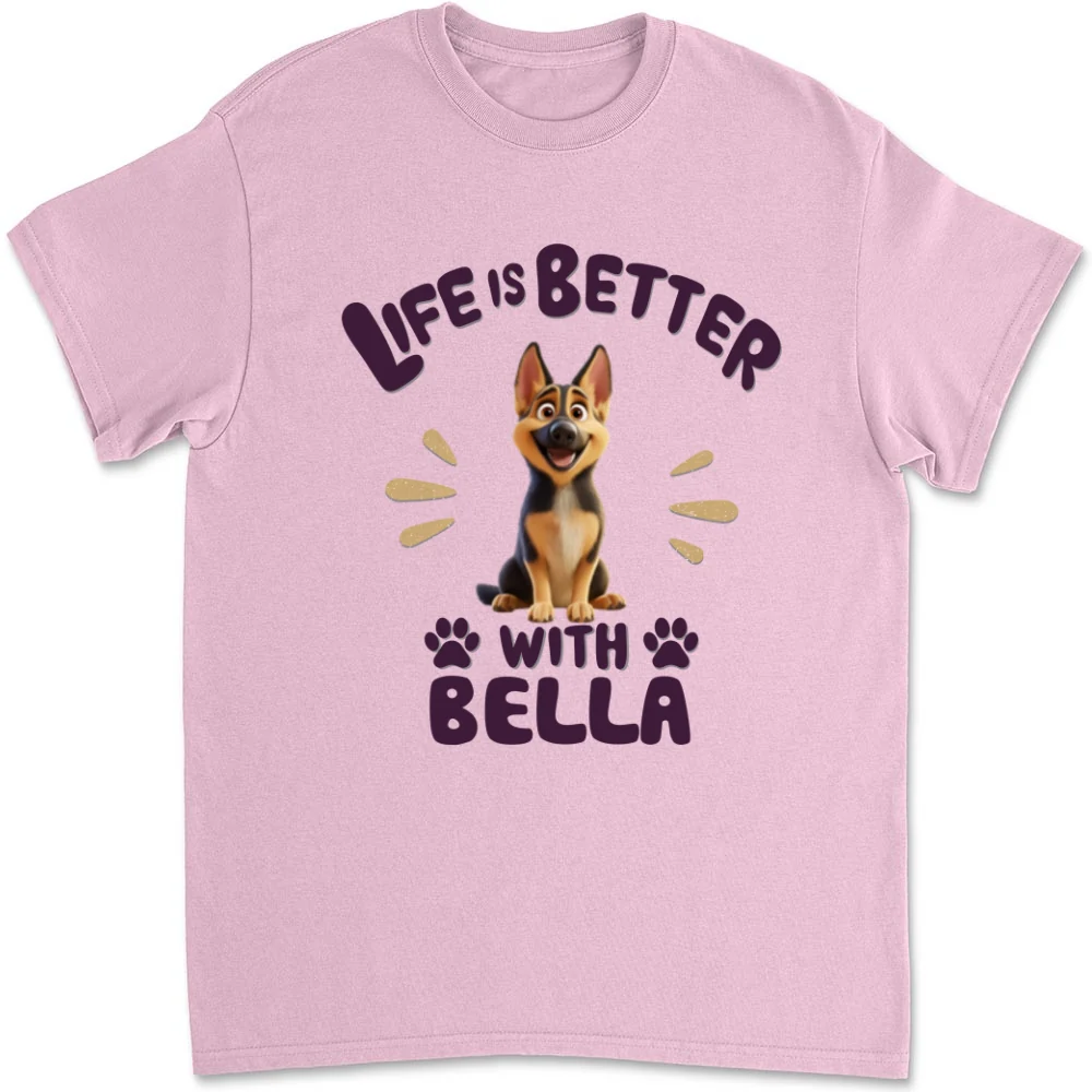 Better Life With My Pet - Personalized Custom Unisex T-Shirt - Image 8