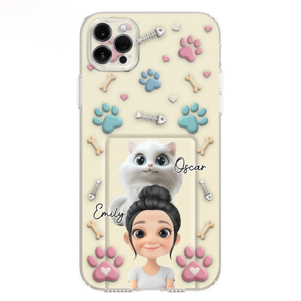 Cat Mom Cartoon - Personalized Custom 3D Effect Phone Case - Image 10