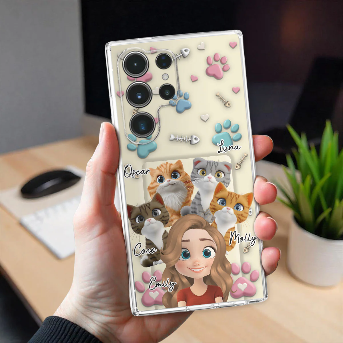 Cat Mom Cartoon - Personalized Custom 3D Effect Phone Case - Image 26
