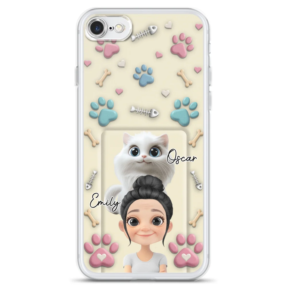 Cat Mom Cartoon - Personalized Custom 3D Effect Phone Case - Image 4