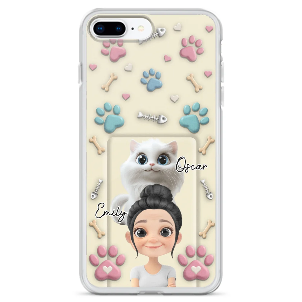 Cat Mom Cartoon - Personalized Custom 3D Effect Phone Case - Image 5