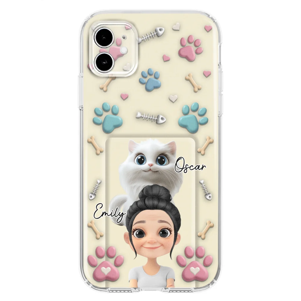 Cat Mom Cartoon - Personalized Custom 3D Effect Phone Case - Image 6
