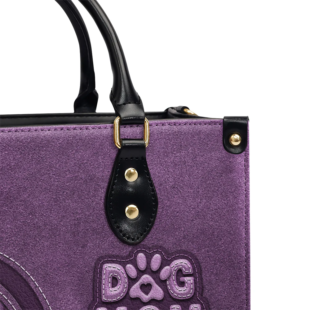 Chibi Cartoon Dog Mom - Personalized Custom Leather Bag - Image 4