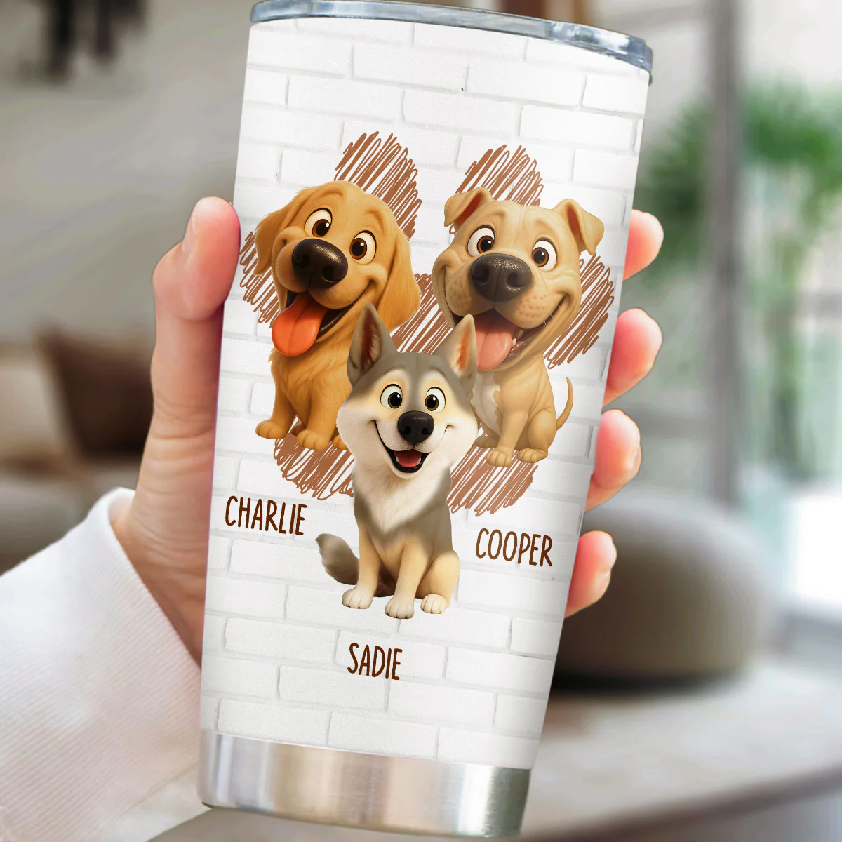 Coffee And Dogs - Personalized Custom Tumbler - Image 4