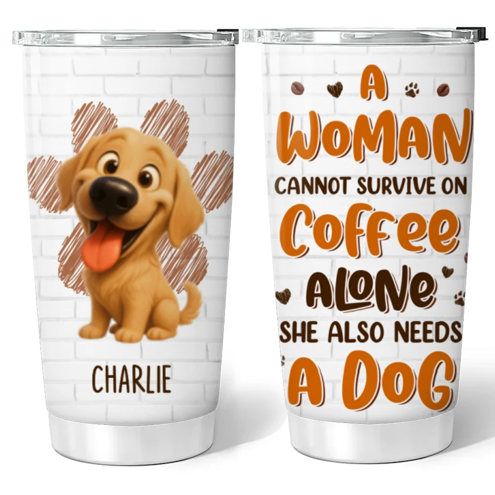 Coffee And Dogs - Personalized Custom Tumbler - Image 7