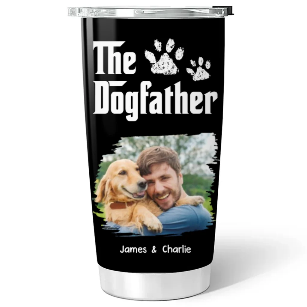 Cool Dog Father Photo - Personalized Custom Tumbler - Image 3