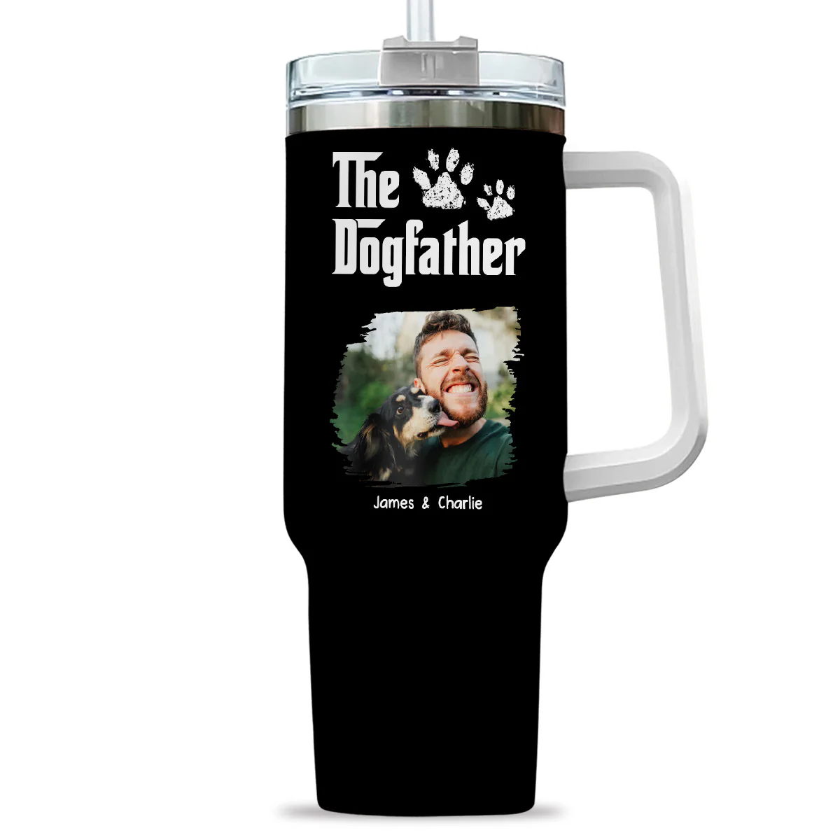 Cool Dog Father Photo - Personalized Custom Tumbler - Image 4