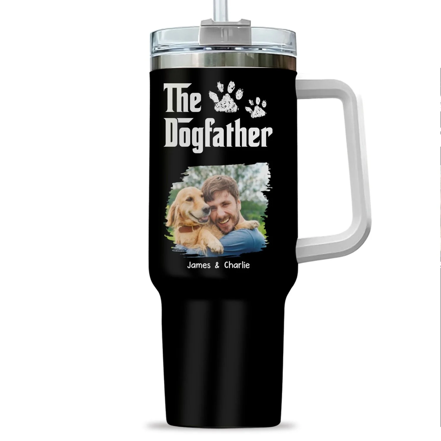 Cool Dog Father Photo - Personalized Custom Tumbler - Image 6
