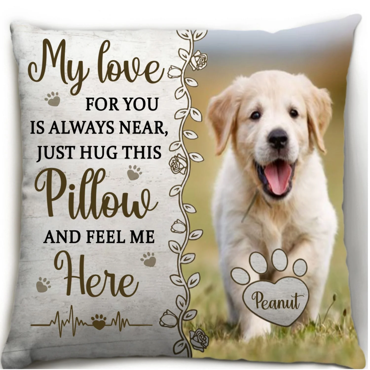 Custom Photo Hug This Pillow Then You Know I'm Here - Personalized Custom Throw Pillow - Image 7