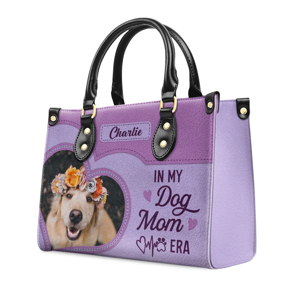 Dog Mom Era Heart - Personalized Custom Leather Bag - Image 4