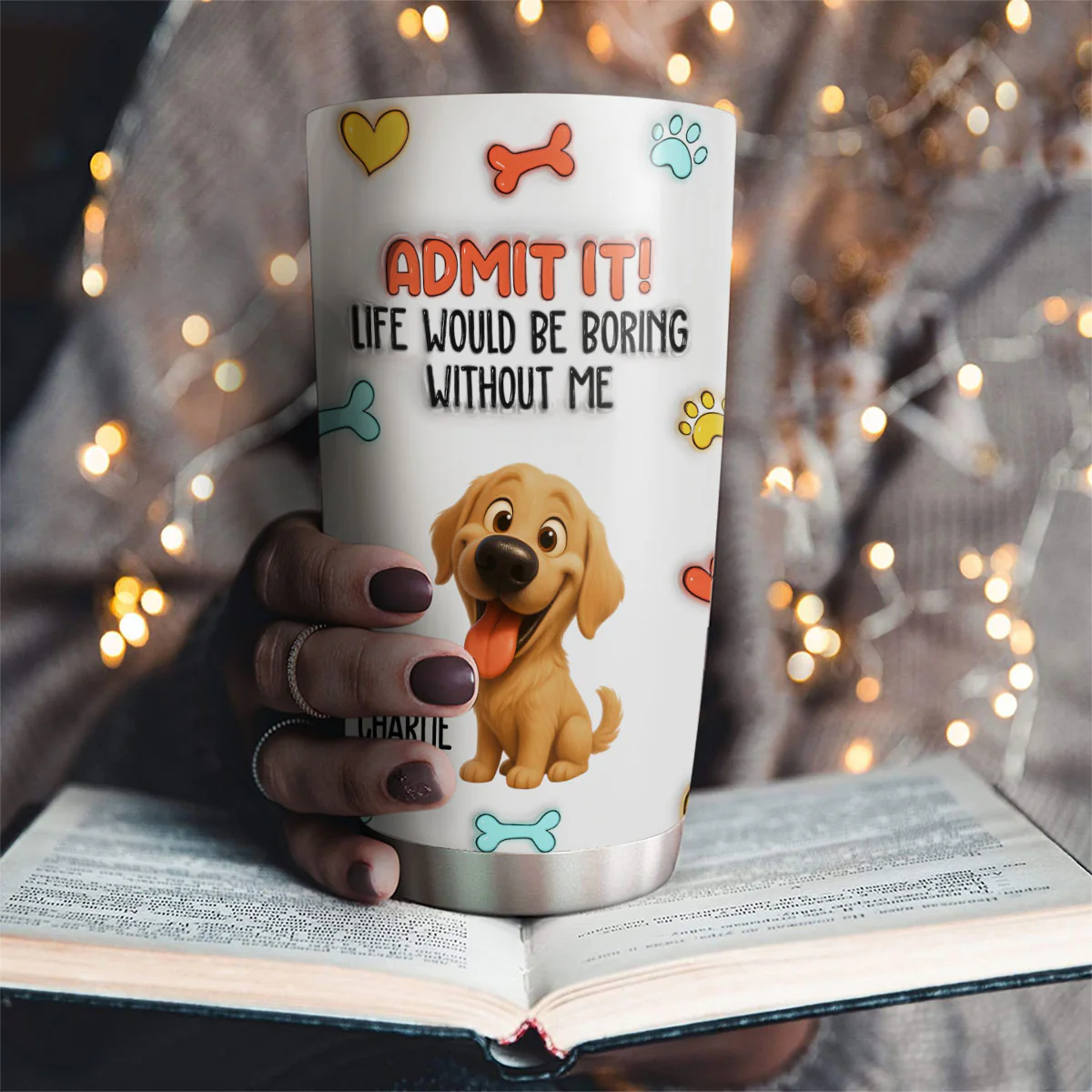 Funny Admit It Dog - Personalized Custom 3D Inflated Effect Tumbler - Image 3