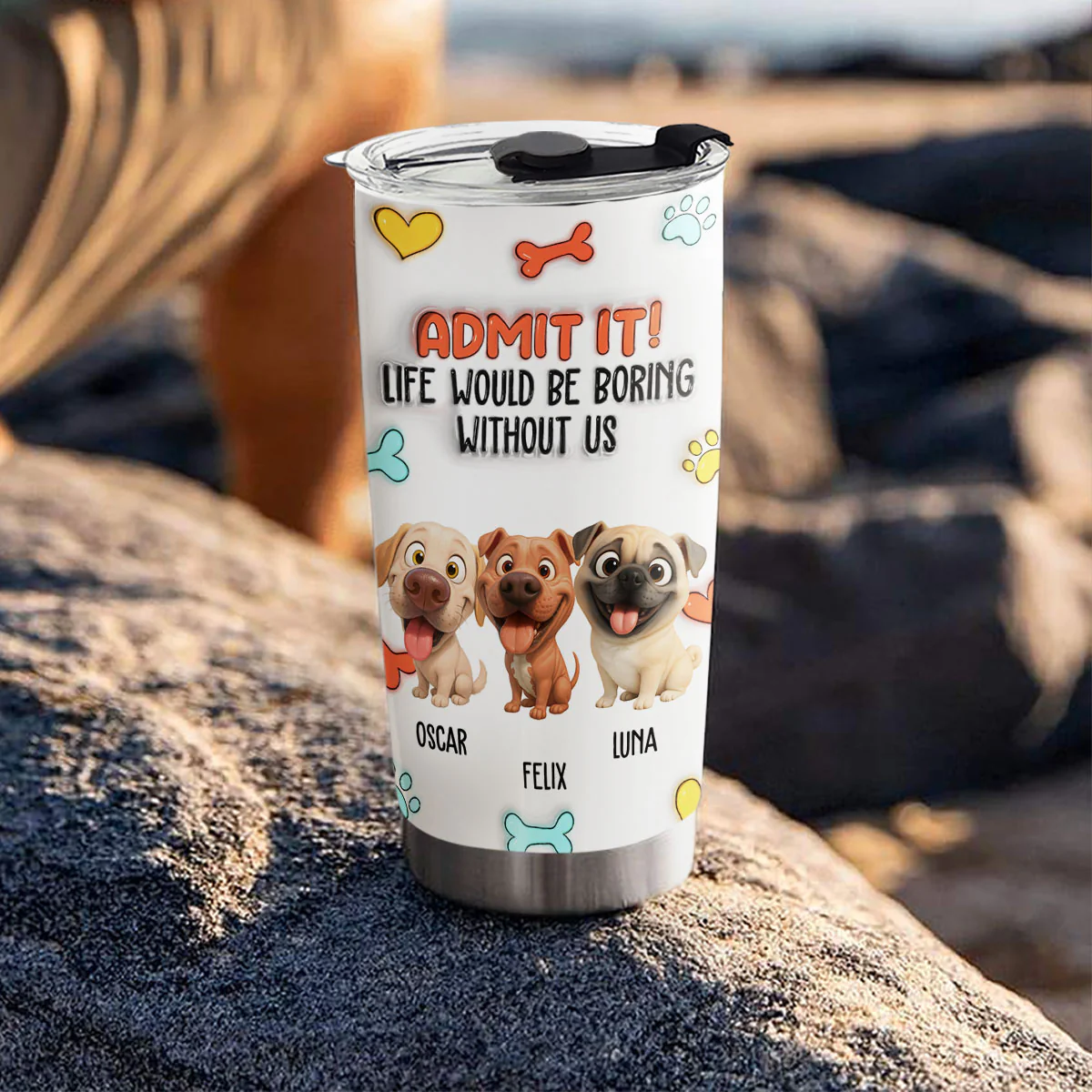 Funny Admit It Dog - Personalized Custom 3D Inflated Effect Tumbler - Image 4