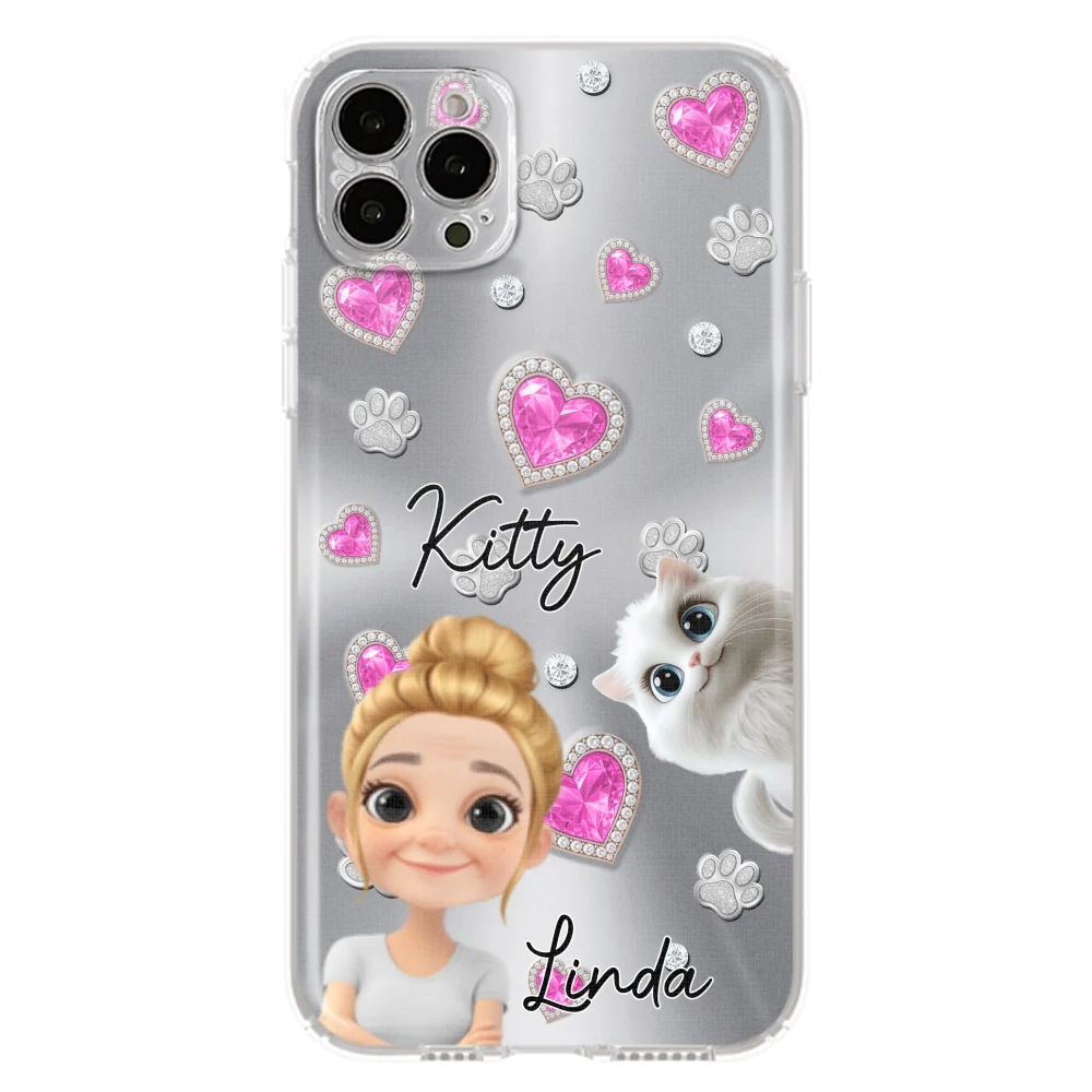 Glitter Cute Cartoon Cat Mom - Personalized Custom Phone Case - Image 15