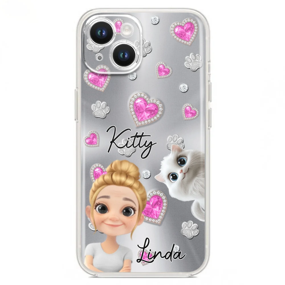 Glitter Cute Cartoon Cat Mom - Personalized Custom Phone Case - Image 16