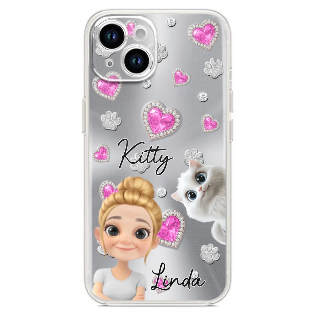 Glitter Cute Cartoon Cat Mom - Personalized Custom Phone Case - Image 17