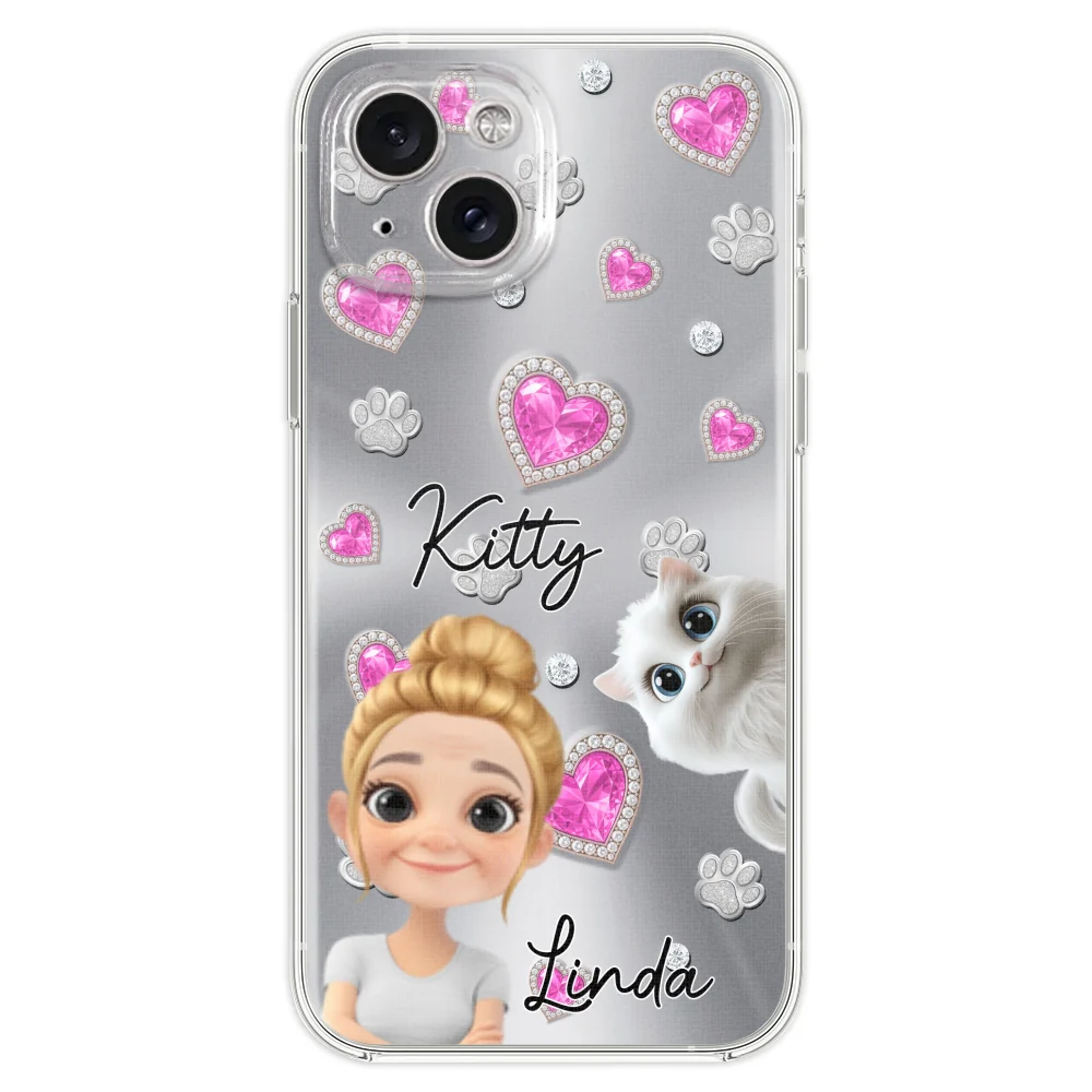 Glitter Cute Cartoon Cat Mom - Personalized Custom Phone Case - Image 20