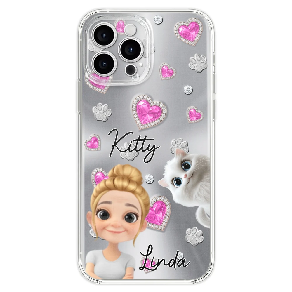 Glitter Cute Cartoon Cat Mom - Personalized Custom Phone Case - Image 21