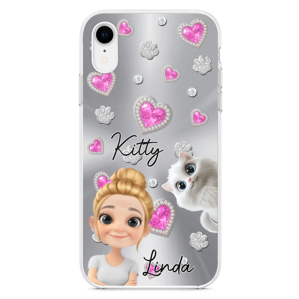 Glitter Cute Cartoon Cat Mom - Personalized Custom Phone Case - Image 22