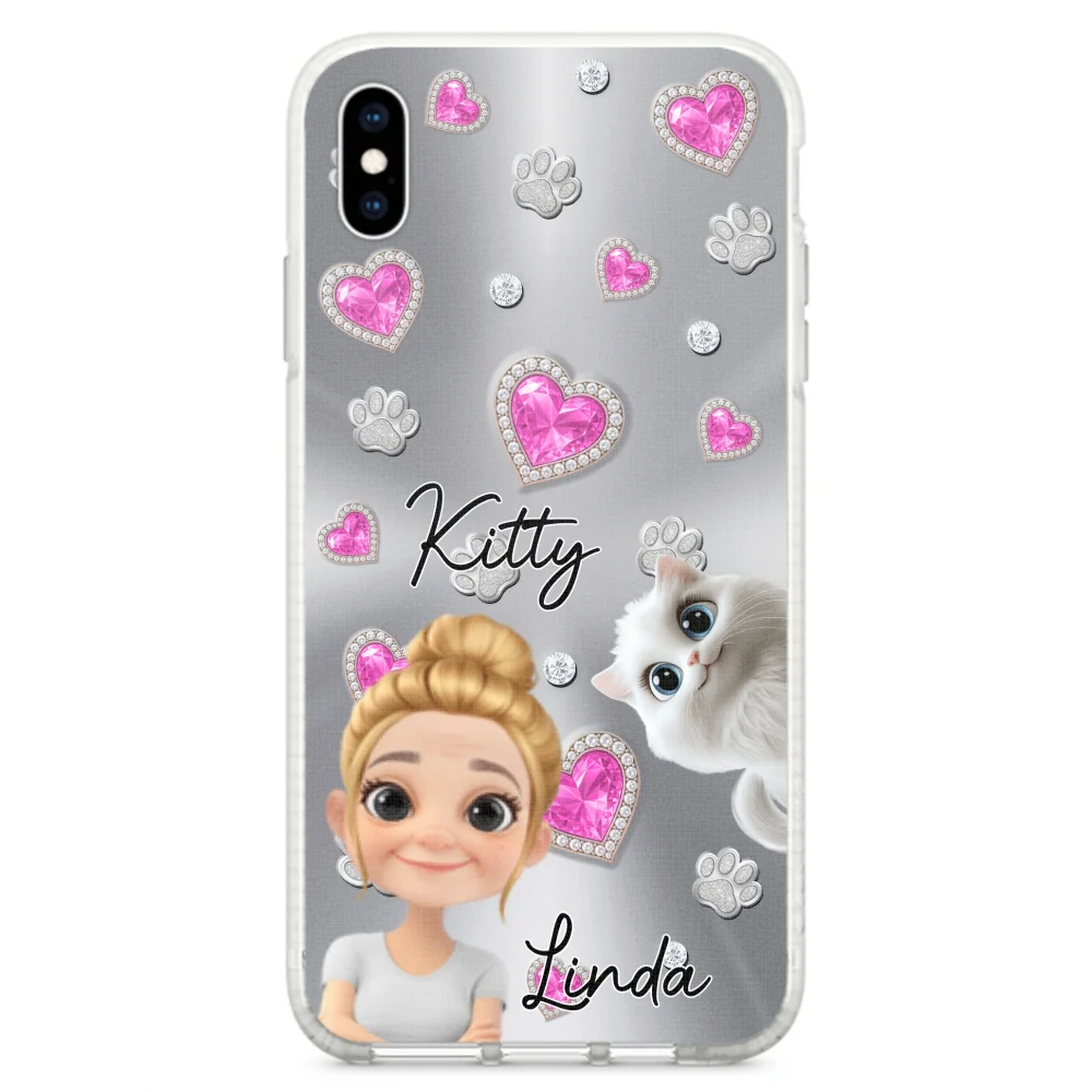 Glitter Cute Cartoon Cat Mom - Personalized Custom Phone Case - Image 23
