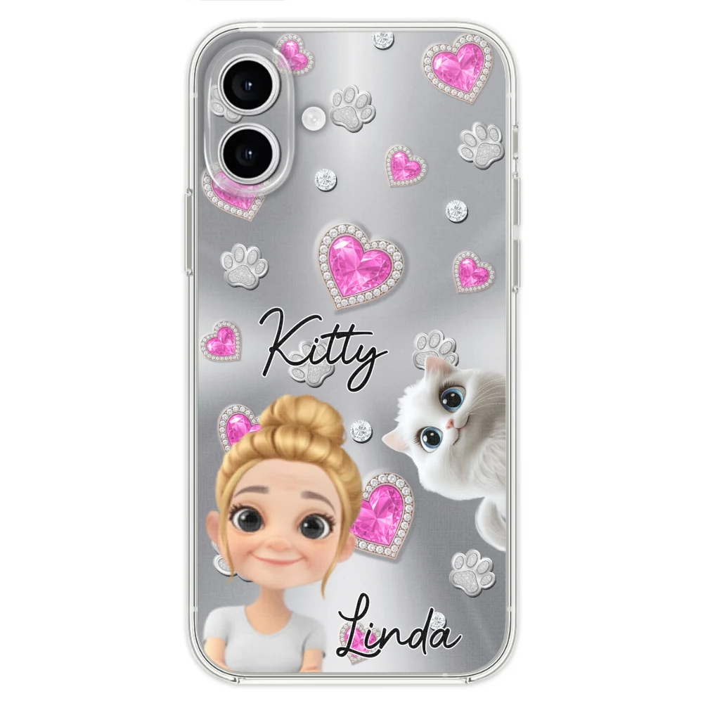 Glitter Cute Cartoon Cat Mom - Personalized Custom Phone Case - Image 25