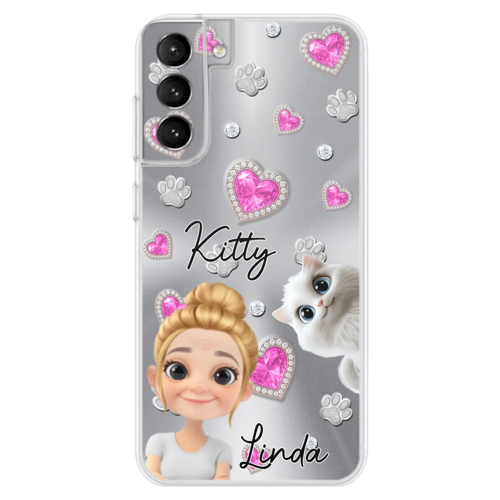 Glitter Cute Cartoon Cat Mom - Personalized Custom Phone Case - Image 28