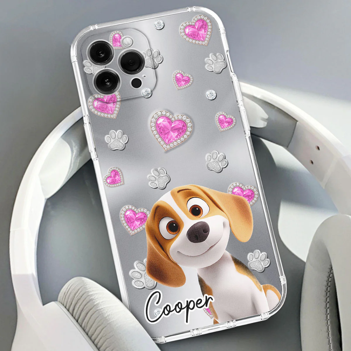Glitter Cute Cartoon Dogs - Personalized Custom Phone Case - Image 3
