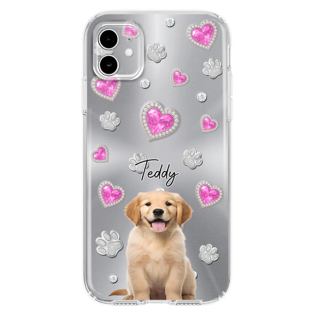 Glitter Cute Cartoon Dogs Photo - Personalized Custom Phone Case - Image 4
