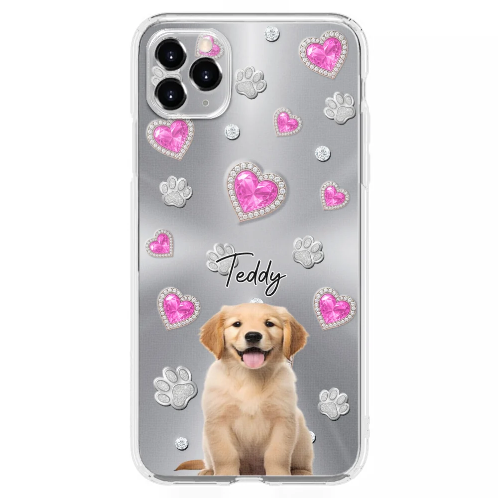 Glitter Cute Cartoon Dogs Photo - Personalized Custom Phone Case - Image 5
