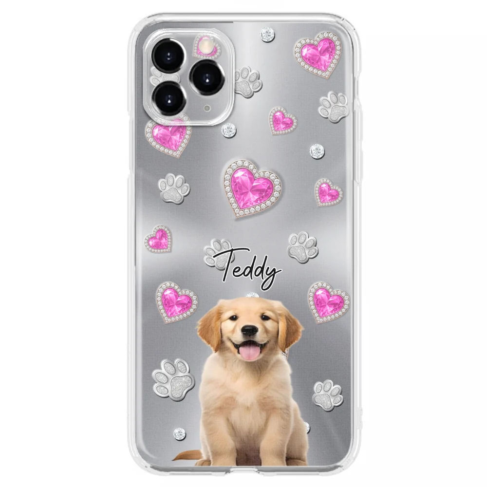 Glitter Cute Cartoon Dogs Photo - Personalized Custom Phone Case - Image 6