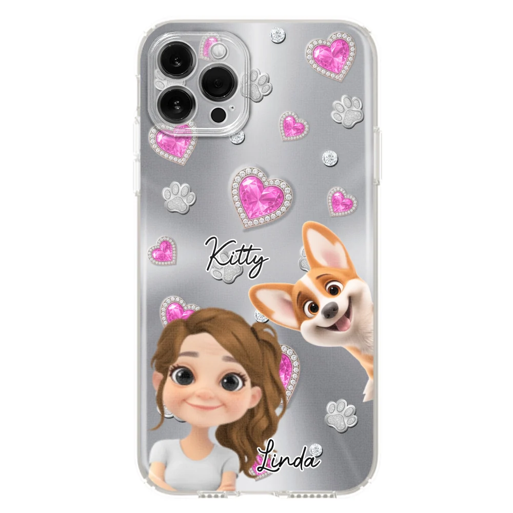 Glitter Cute Cartoon Fur Mom - Personalized Custom Phone Case - Image 12