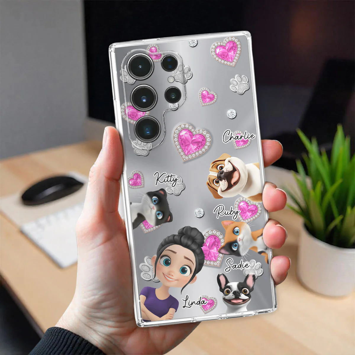 Glitter Cute Cartoon Fur Mom - Personalized Custom Phone Case - Image 27