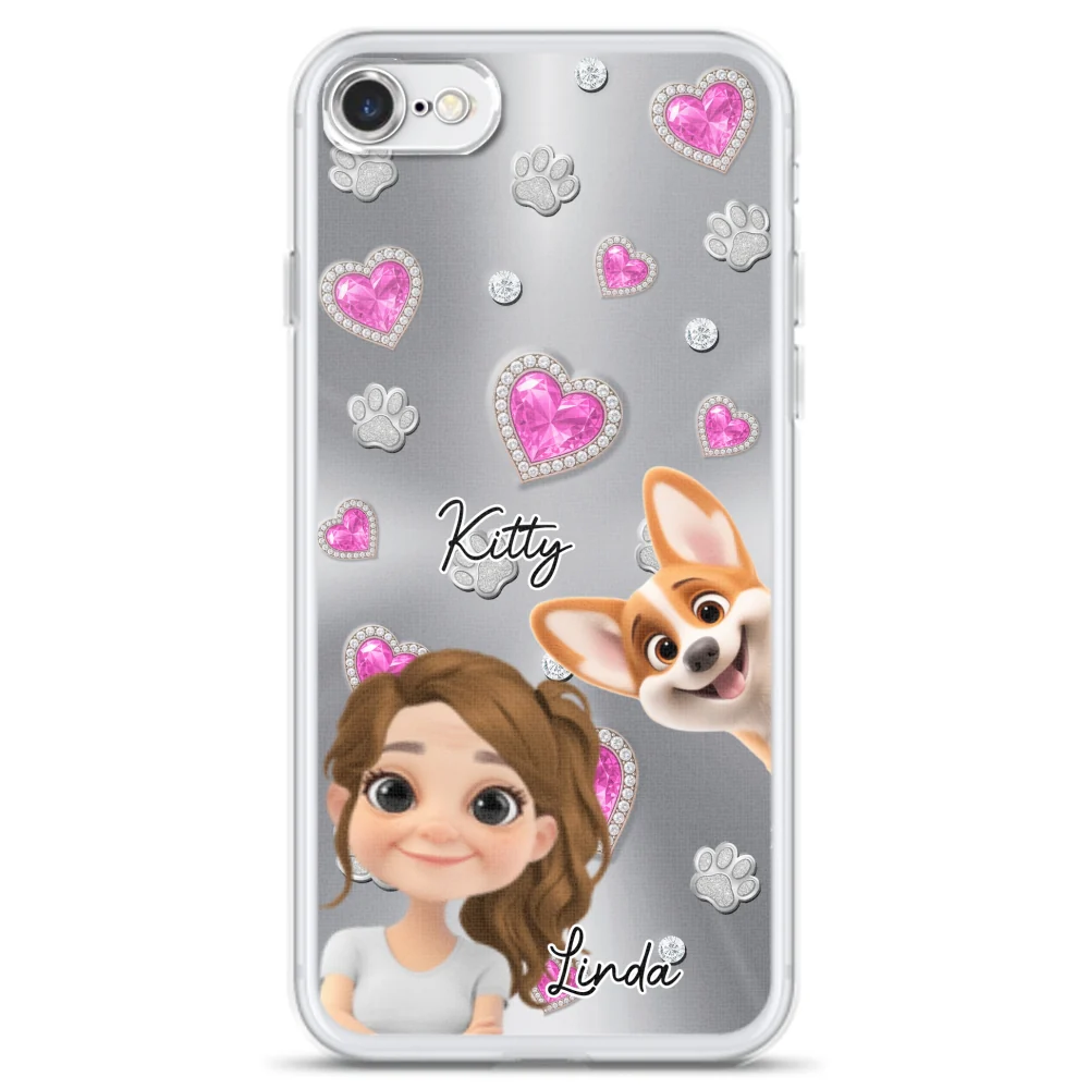 Glitter Cute Cartoon Fur Mom - Personalized Custom Phone Case - Image 5