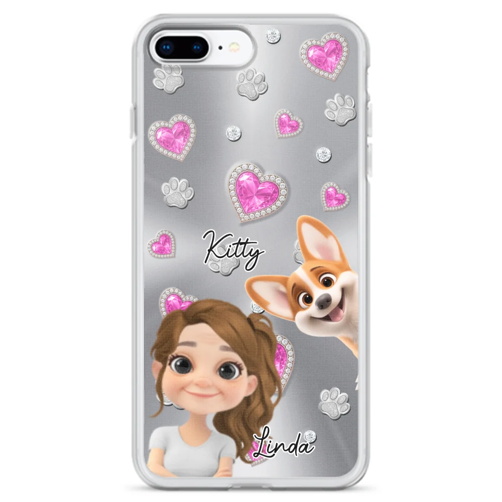 Glitter Cute Cartoon Fur Mom - Personalized Custom Phone Case - Image 6