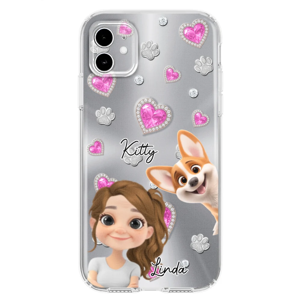 Glitter Cute Cartoon Fur Mom - Personalized Custom Phone Case - Image 7