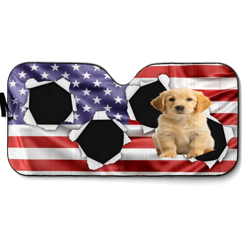 God Bless America Upload Photo - Personalized Custom Car Sunshade - Image 6