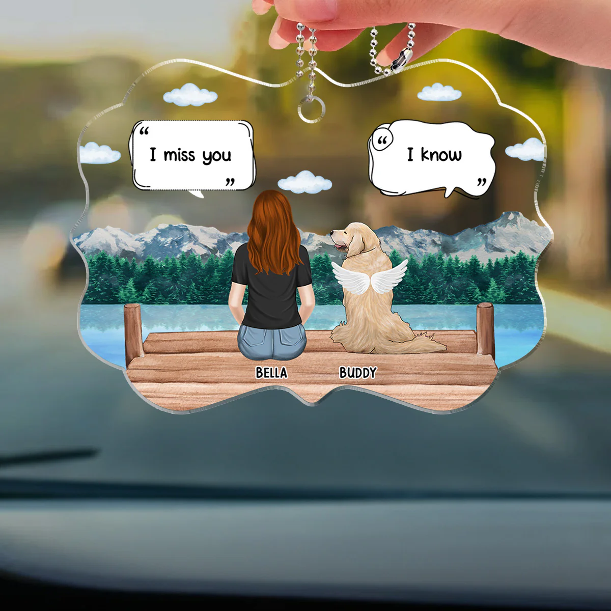 I Miss You - Personalized Custom Car Ornament - Image 4