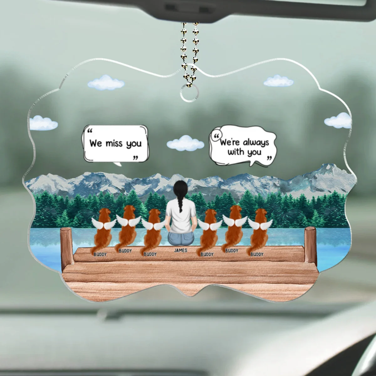 I Miss You - Personalized Custom Car Ornament - Image 5