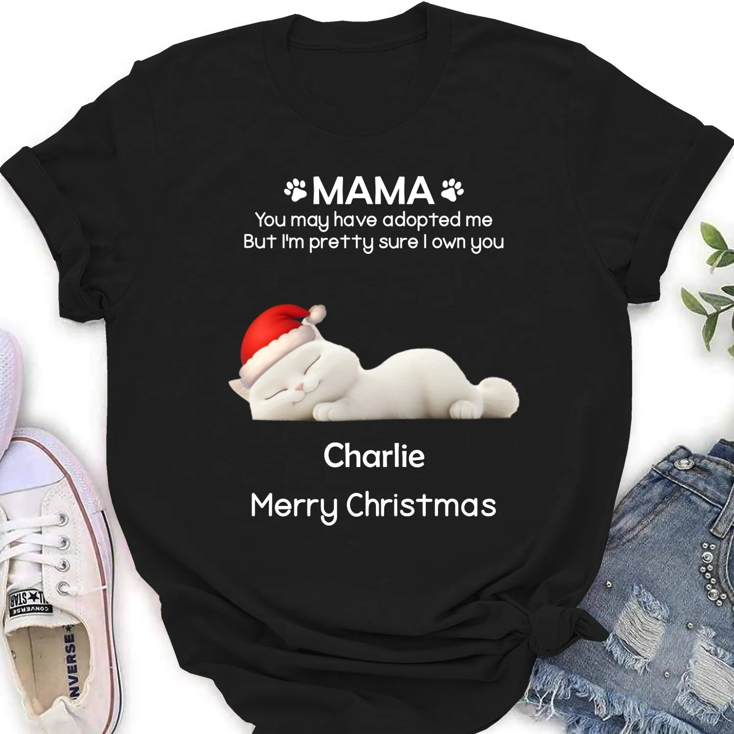 I Own You Cat Snow Ver - Personalized Custom Women's T-Shirt - Image 5