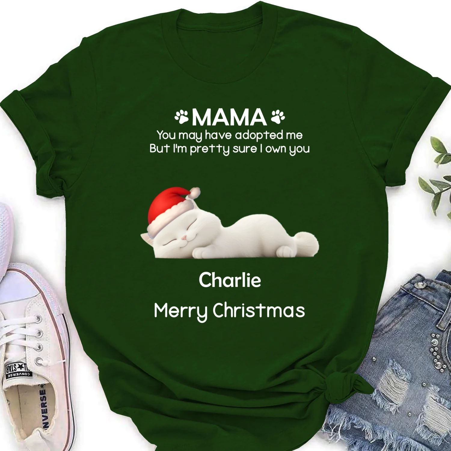 I Own You Cat Snow Ver - Personalized Custom Women's T-Shirt - Image 7