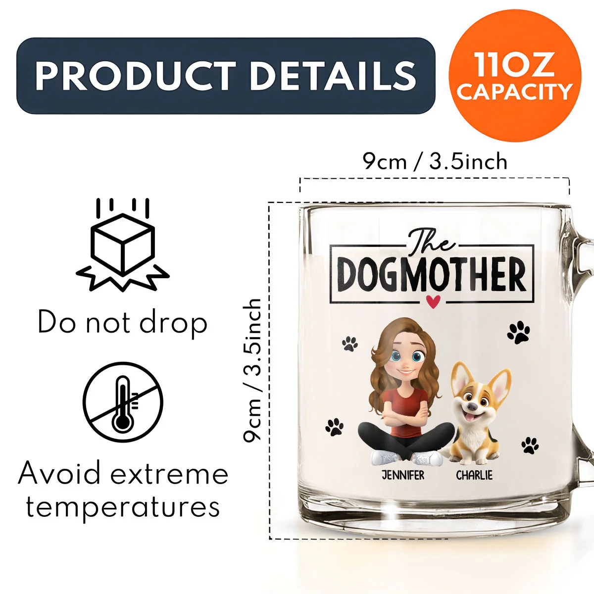 Kind Of Mom - Personalized Custom Glass Mug - Image 6