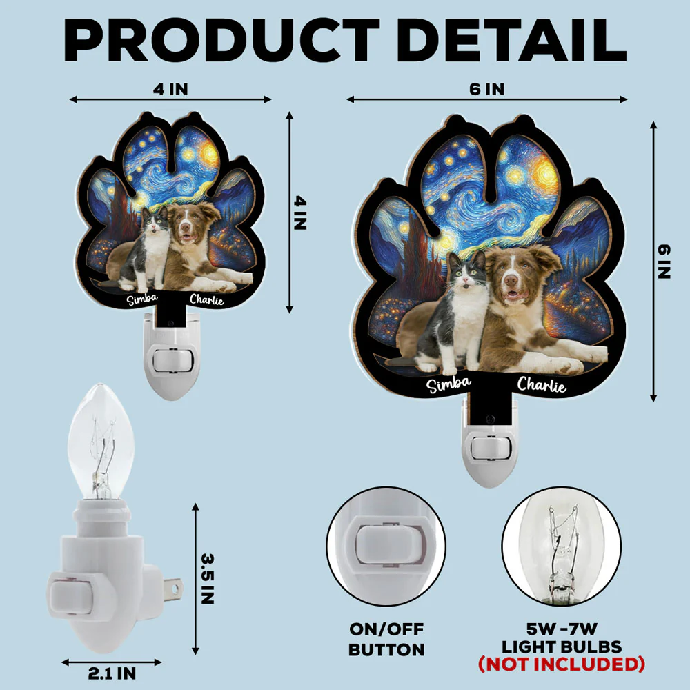 Lay Here With Pet Ver Photo - Personalized Custom Wood And Acrylic Night Light - Image 5