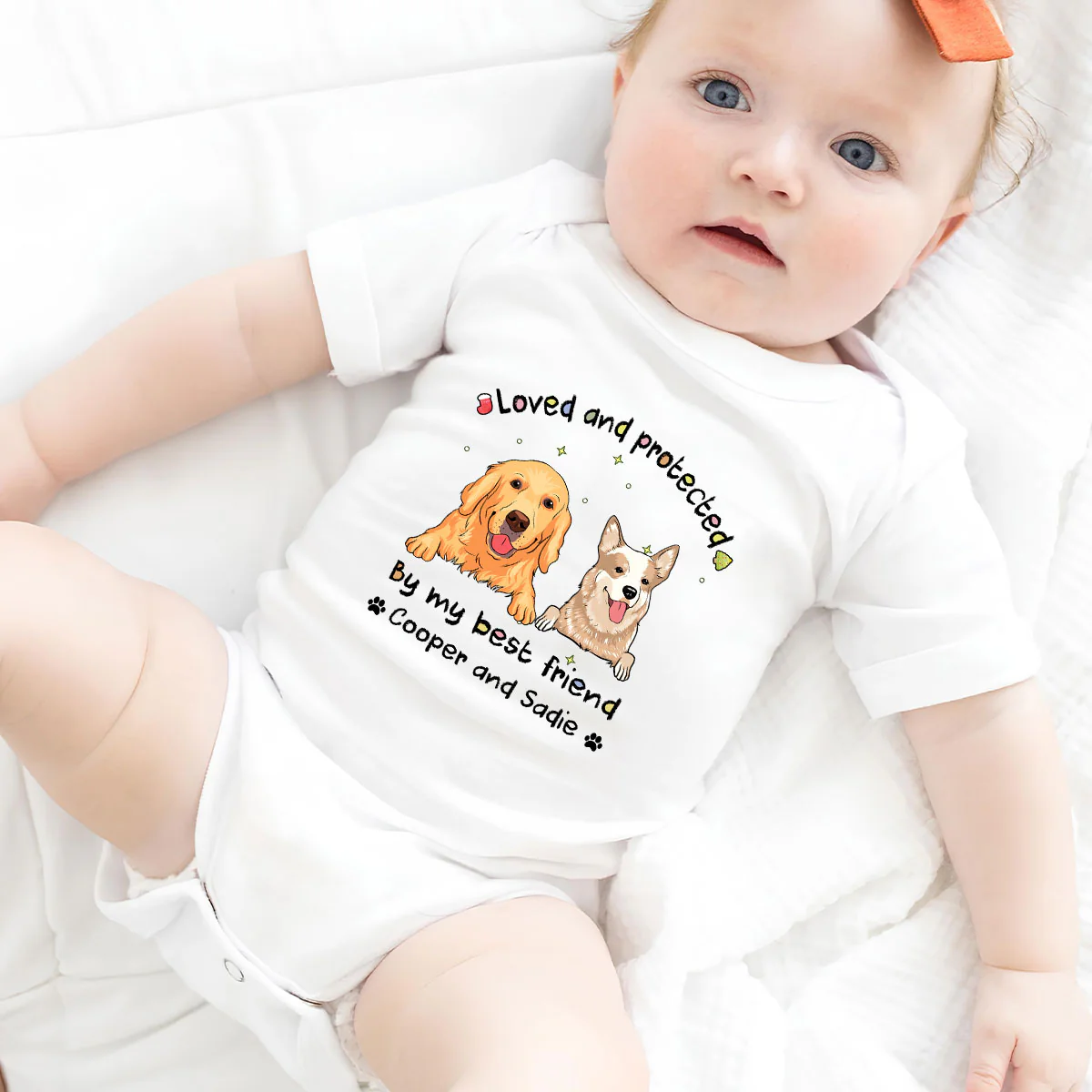 Love And Protected By My Best Friend - Personalized Custom Baby Onesie - Image 3