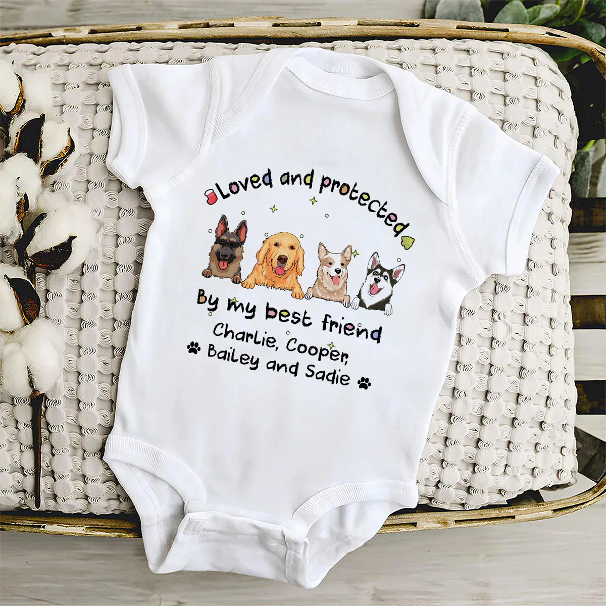 Love And Protected By My Best Friend - Personalized Custom Baby Onesie - Image 5